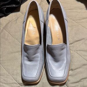 Nine West Gray Flats with Square Toe and Slip-On Design